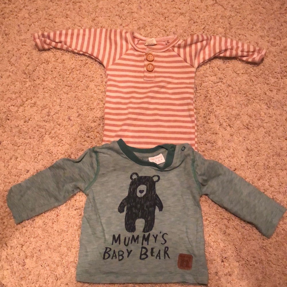 Bear and striped long sleeve